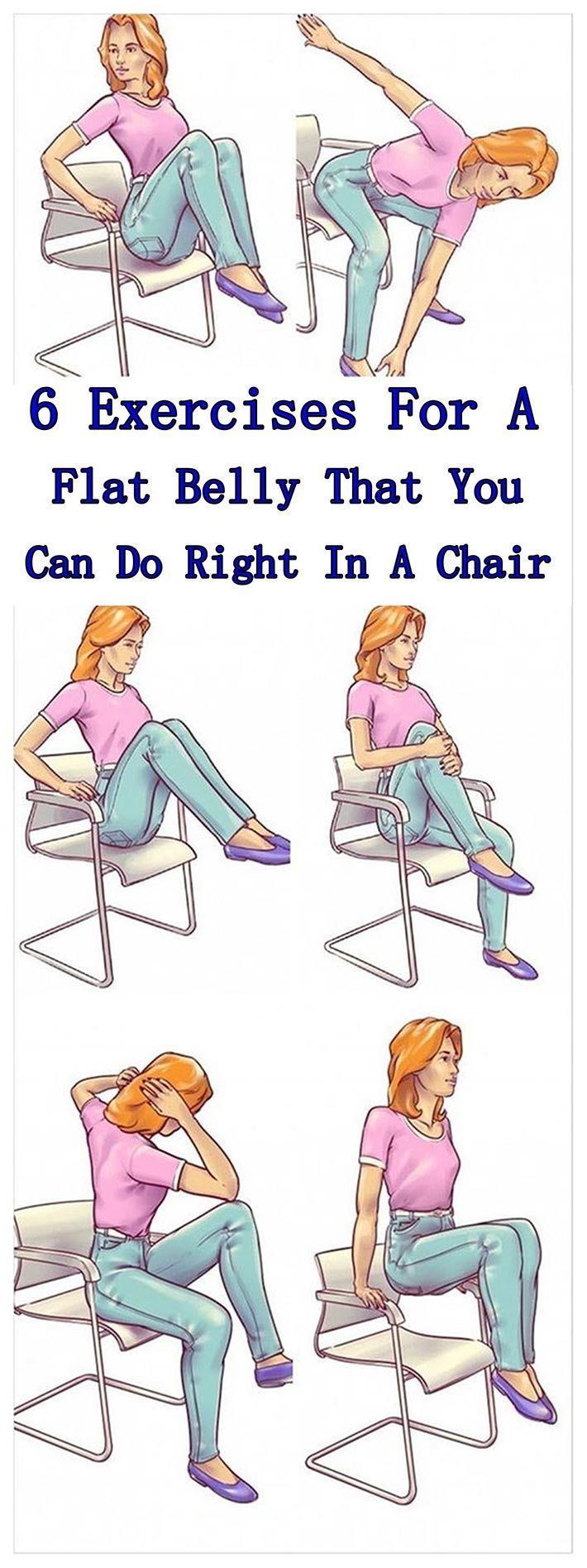 6 Exercises For A Flat Belly That You Can Do Right In A Chair #health #fitness #exercises #chair #fi...