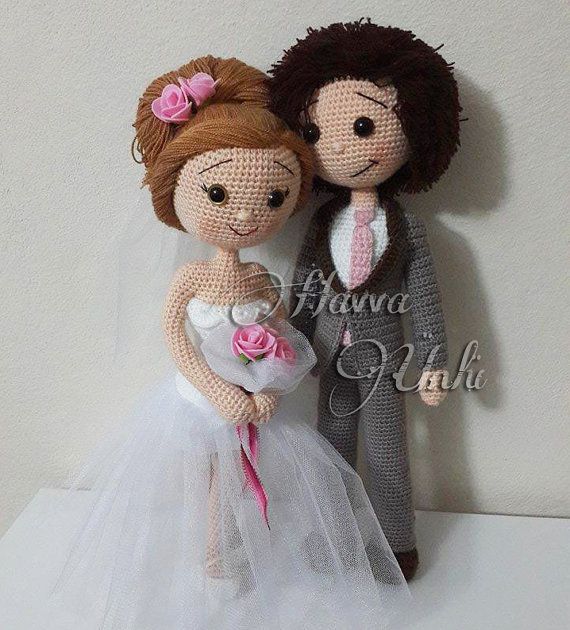 Boda Novia /& Novio Muñecas Tejer patrón