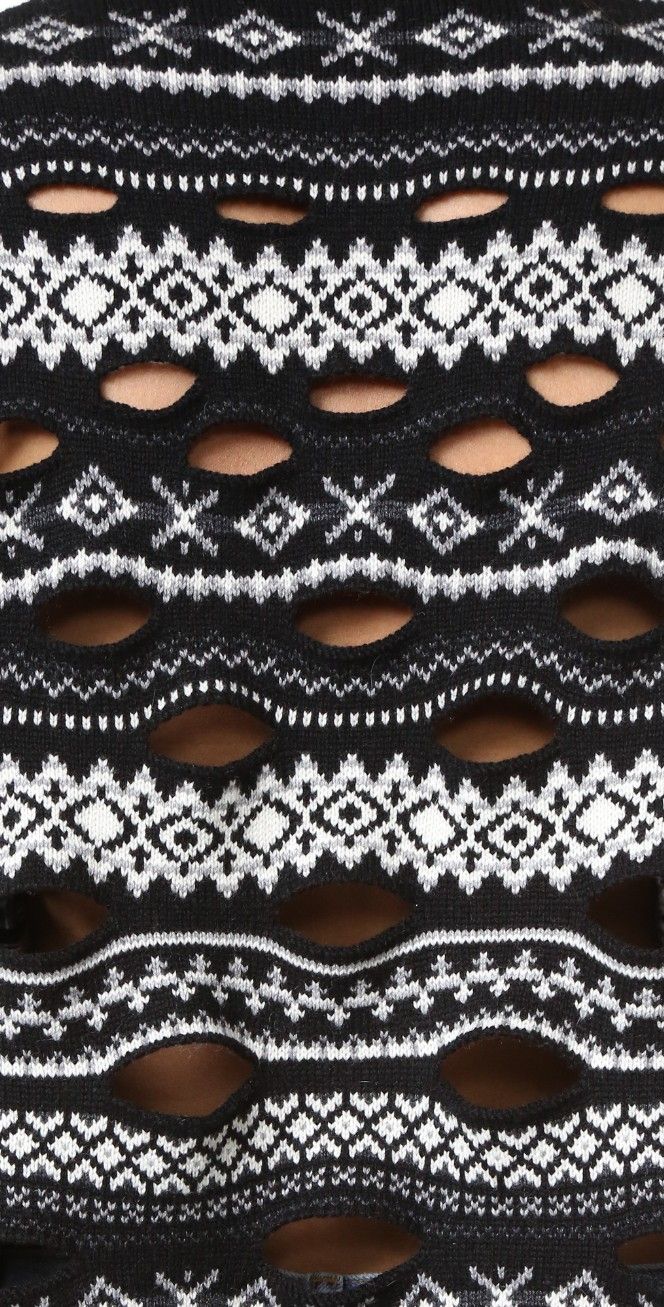 Alexander Wang Fair Isle Pullover with Burnout Panel