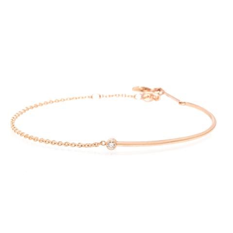 Diamond Chain, Bezel Diamond, Diamond White, Open Cuff Bracelet, 14k Gold Bracelet, Zoe Chicco, Gold Wire, 14kt Gold, Bezel Setting