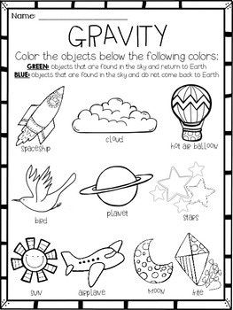 Gravity {Activity} or {Assessment} Freebie For Little Scientists