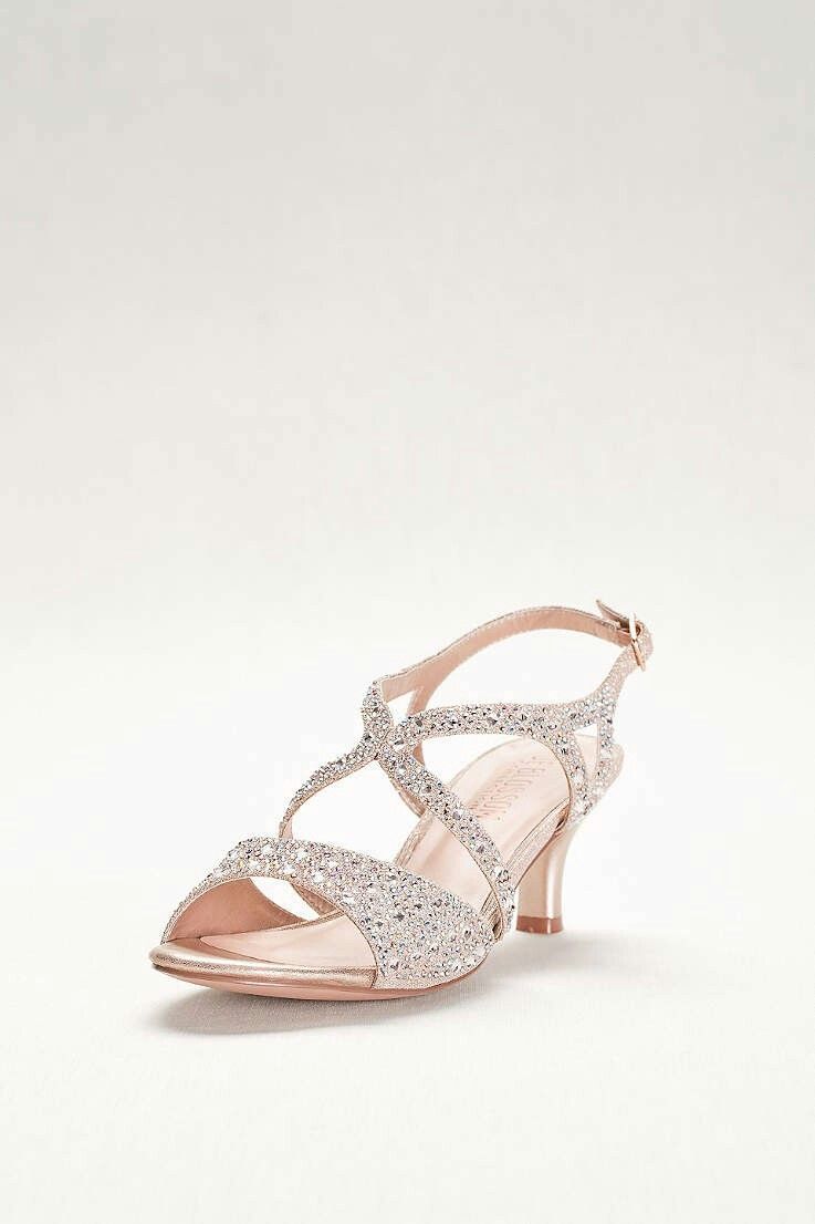 davids bridal rose gold heels