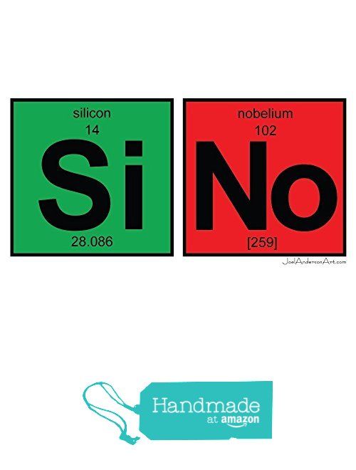 Si No Art Tile Print Of Periodic Table Elements From Joel Anderson Si No Art Tile Print Of Periodic Table Elements Handmade
