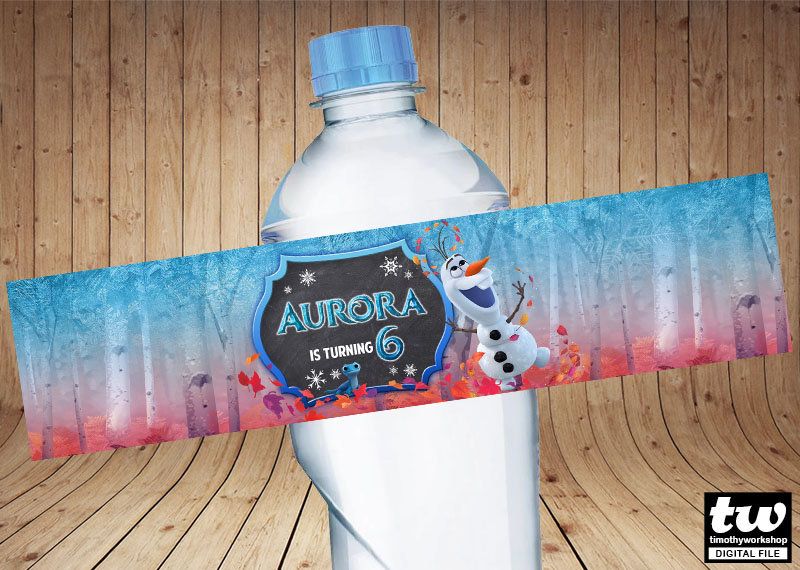 Olaf Water Bottle Labels Frozen 2 Bottle Label | Bottle labels, Frozen 2 birthday party, Frozen ...