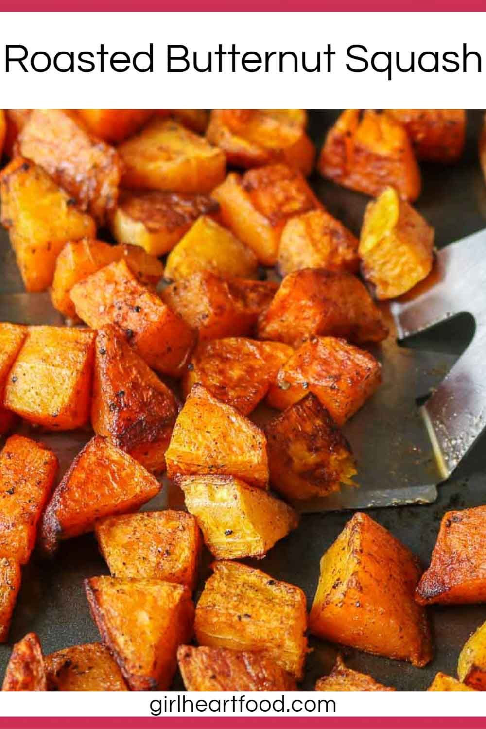 This simple oven-roasted butternut squash recipe makes for a delicious side, perfect for Thanksgiving or as part of a weekday dinner. It's seasoned with pumpkin pie spice and smells and tastes so good! #roastedbutternutsquash #butternutsquashrecipe #ovenroastedbutternutsquash #roastedbutternutsquashcubes #butternutsquashsidedish #sidedish #thanksgivingside Roasted Butternut Squash Cubes, Butternut Squash Recipes Roasted, Oven Roasted Squash, Roasted Pumpkin Recipes, Roasted Vegetable Recipes, Veggie Recipes, Instant Pot Dinner Recipes, Side Dish Recipes