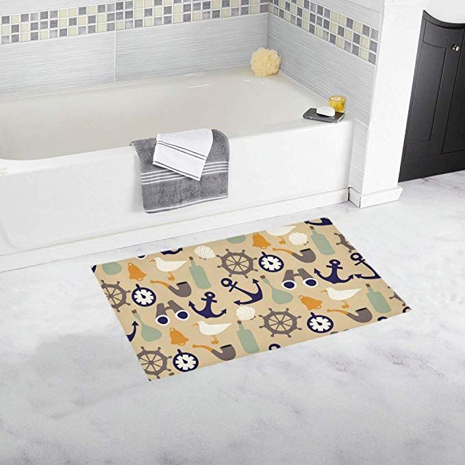 Non Slip Bath Rug Palm Tree Foliage Bathroom Shower Mat Bathroom Shower Mat Shower Mat Bath Rug