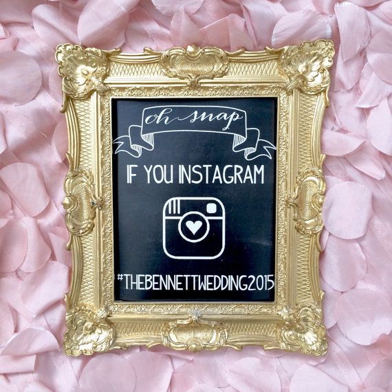 Instagram Sign Gold Frame Wedding Instagram Sign Gold Frame Wedding Chalkboard Ornate