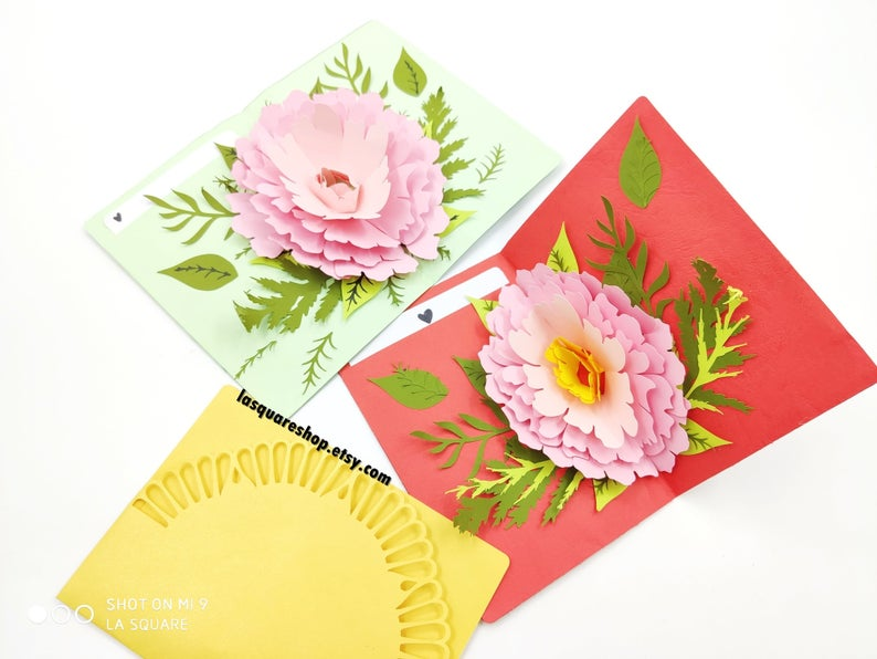 Download 3d Pop Up Greeting Card Diy Flower Pop Up Card Printable Etsy In 2021 Pop Up Card Templates Greeting Cards Handmade Printable Greeting Cards