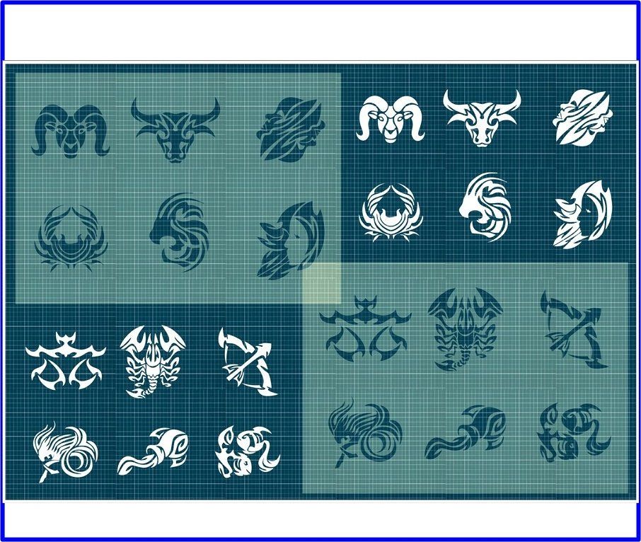 zodiac sign stencil sets 2 x sheets tough reusable 350