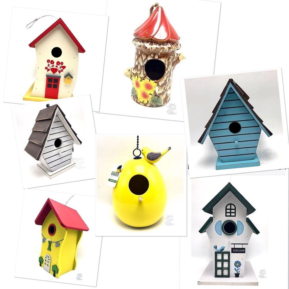 Decorative Bird Houses Wooden Ceramic Metal Chain Hanger Rustic New Decorative Bird Houses Wooden Ceramic Metal Chain Hanger Rustic New