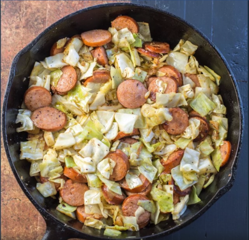 Keto Sausage and Cabbage Skillet in 2020 | Cabbage and sausage, Cabbage