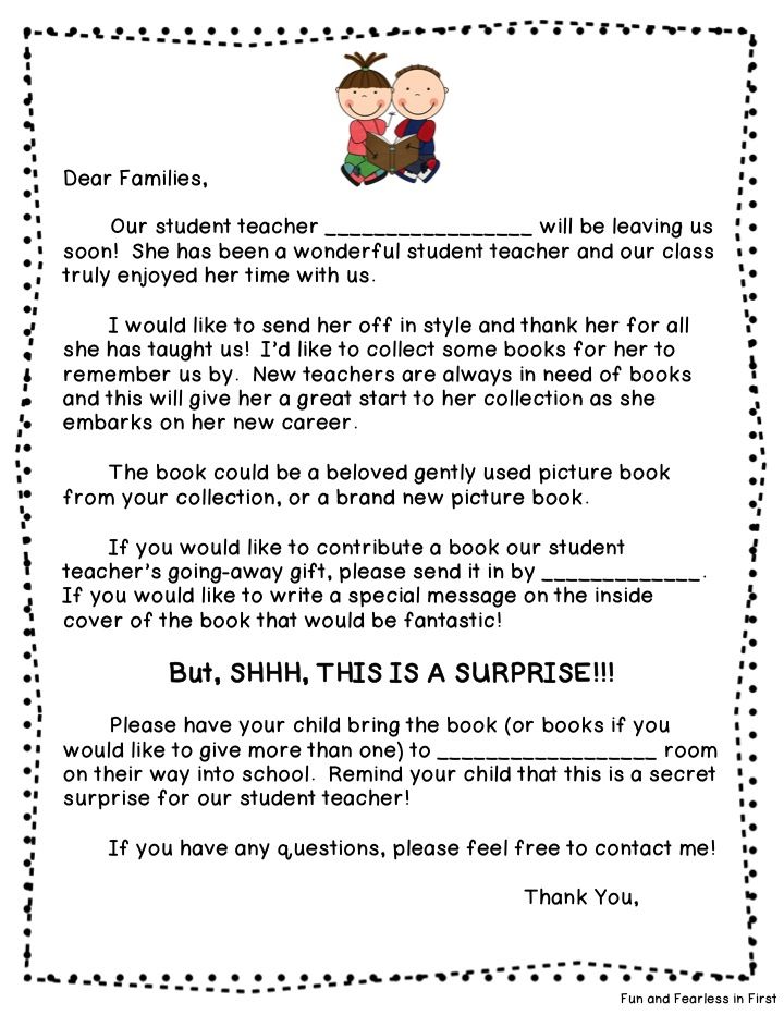 letter for teachers from students