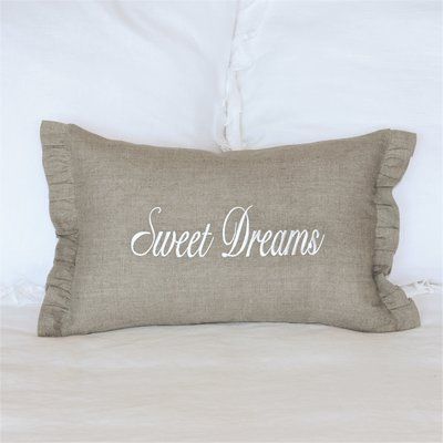 Crown Linen Designs Sweet Dreams Linen Crown Shaped Pillow Cotton Bed Pillow