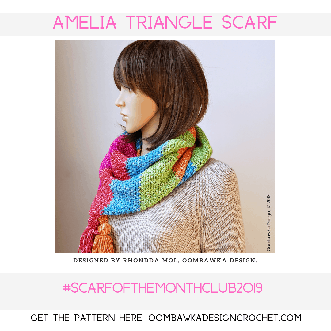 Amelia Triangle Scarf Pattern Oombawka Design Crochet October Scarf of the ...