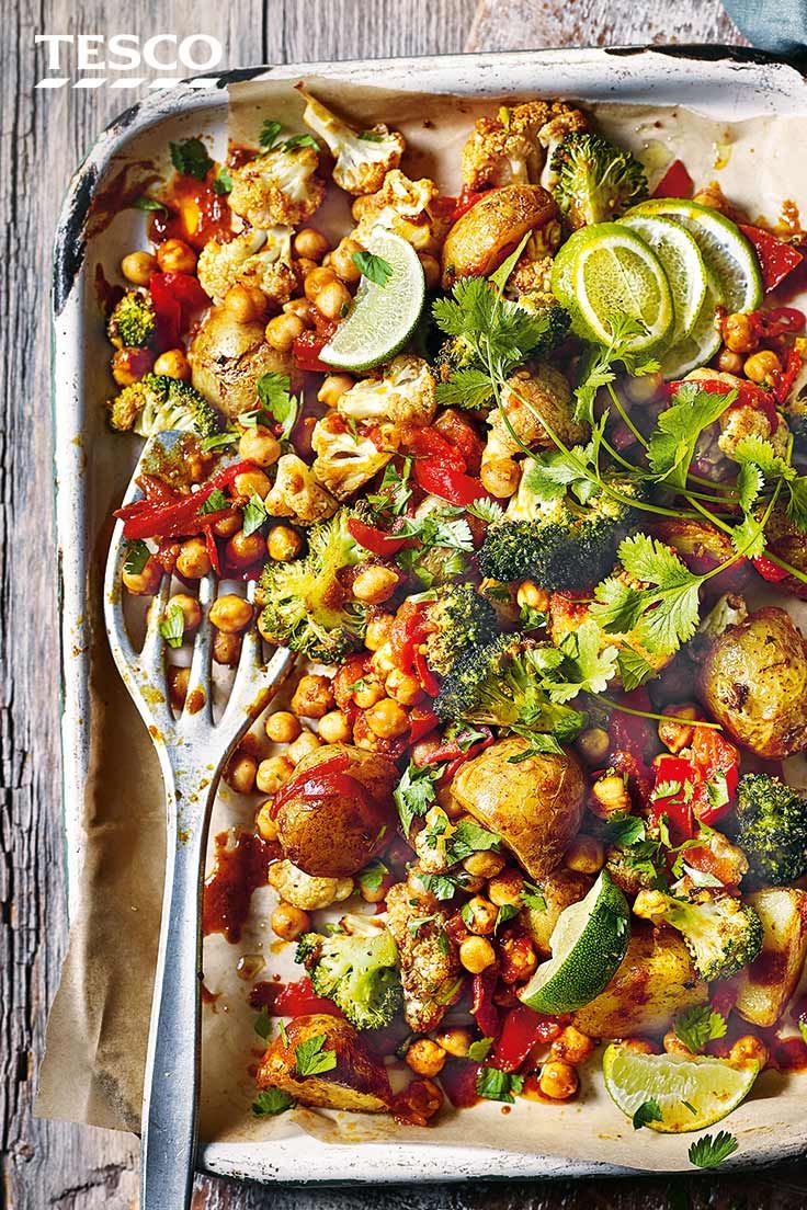 Aloo gobi traybake
