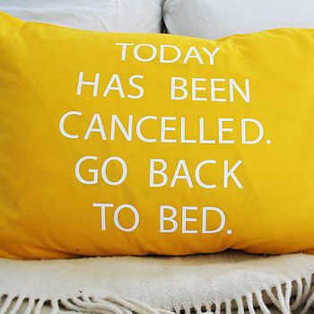 Today Has Been Cancelled' Pillowcase Fall throw pillow covers starting under