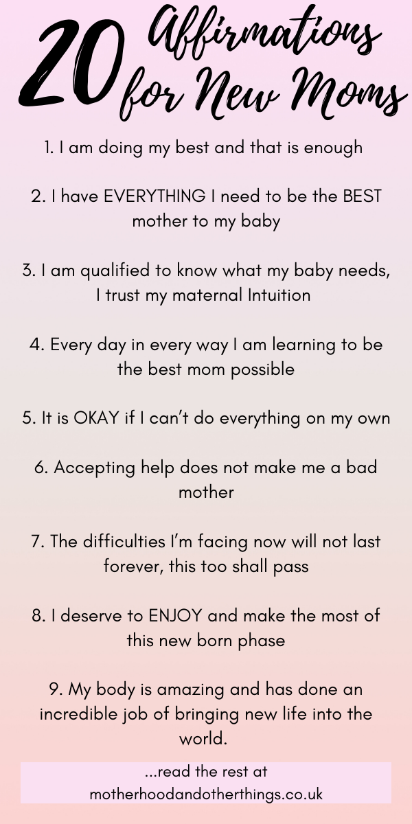 20 Affirmations for New Moms | New mom quotes, Quotes about motherhood ...