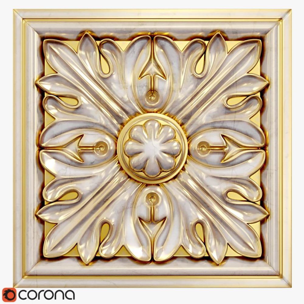 PU 310x440mm Grand Decor Dekor 1 Rosette Stuck Decke R171