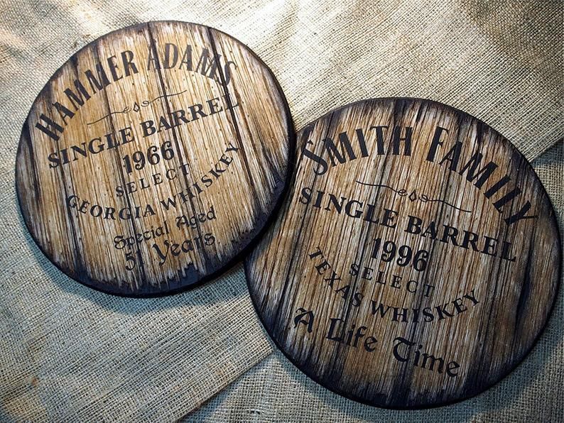 Custom Whiskey Barrel Sign Custom rustic barrel head sign inspired by old whiskey