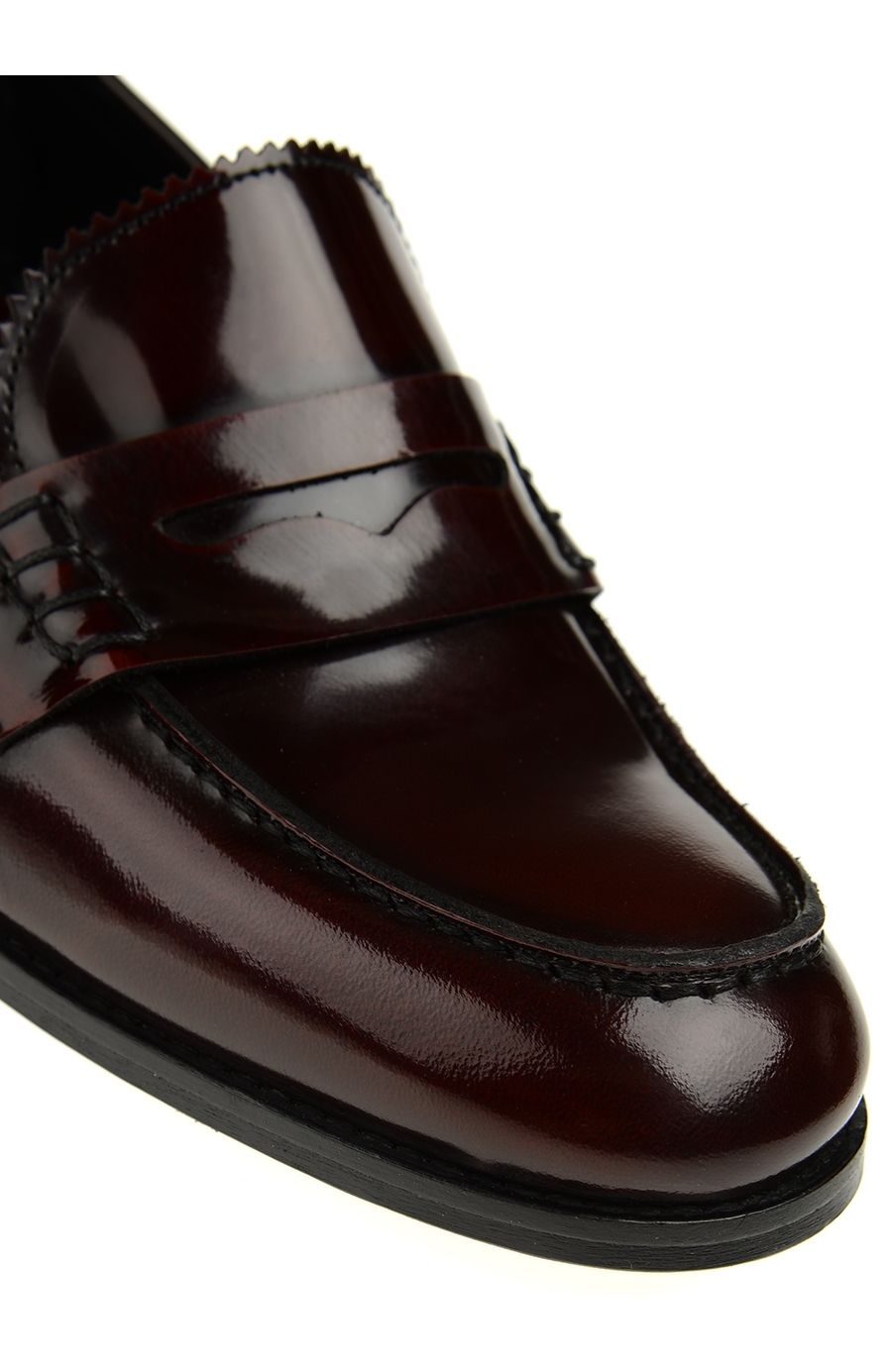 Bordo Deri Loafer Renk Bordo George Hogg Erkek Makosen Makosen Ayakkabi Moda