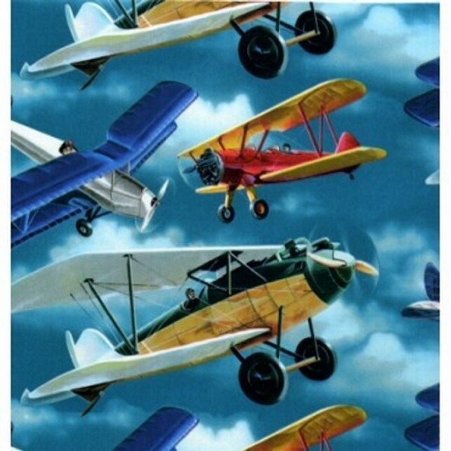 VINTAGE AIRPLANE HEAVY GIFT WRAPPING PAPER - 6 Ft Sheet • $5.59