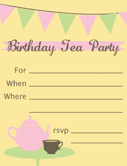 free printable tea party invitations birthday ideas in 2018