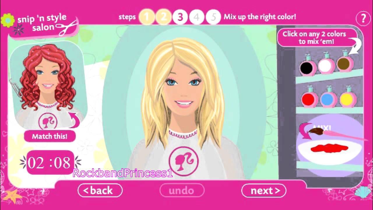 barbie doll hairstyle games