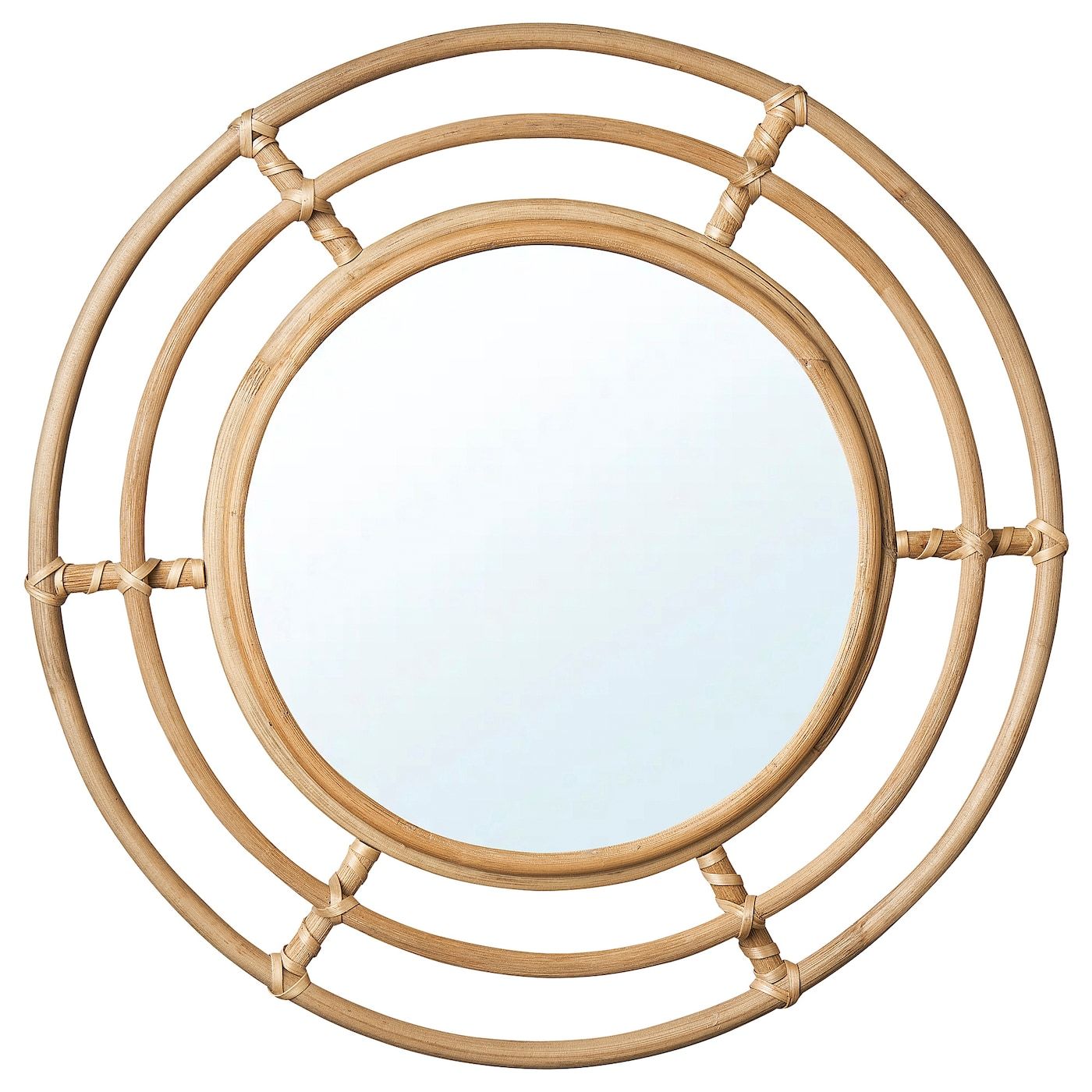 Handgevlochten rotan, een levend materiaal dat elke spiegel uniek maakt. Ze zien er mooi en natuurlijk uit, dus ze zijn een prima manier om de natuur in huis te halen! Rattan, Lack, Ikea Mirror, Mirror Glass, Safety Film, Loft Interiors, Household Decor, Empty Wall, Natural Looks