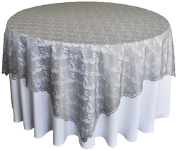 72 Square Lace Table Overlays Silver 90740 1pc Pk My Dream 72 Square Lace Table Overlays Silver 90740