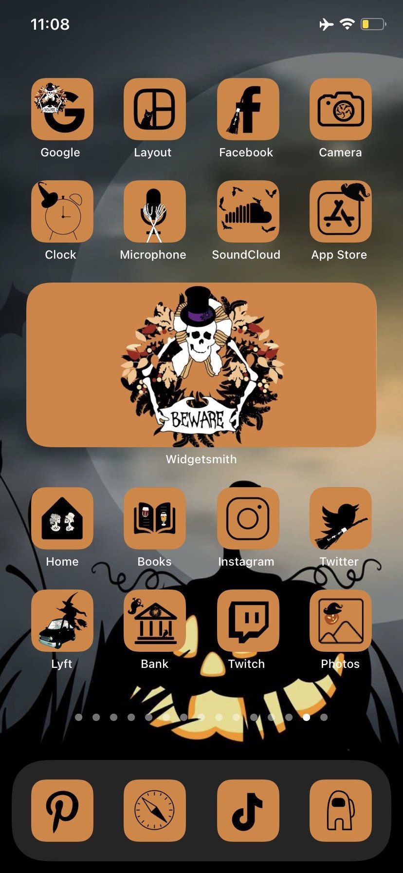 Ios 14 App Icons Halloween Pumpkin Patch Orange And Black Etsy In 2021 App Icon Homescreen Black App