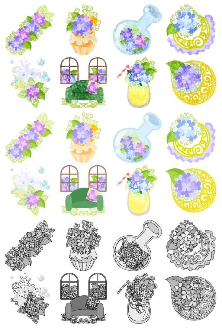 Atelier B W フリーのアイコン素材 紫陽花の雑貨 Icons Of Hydrangea Objects アイコン素材 アイコン フリー Atelier B W フリーのアイコン素材 紫陽花の雑貨 Icons Of Hydrangea Objects アイコン素材 アイコン フリー