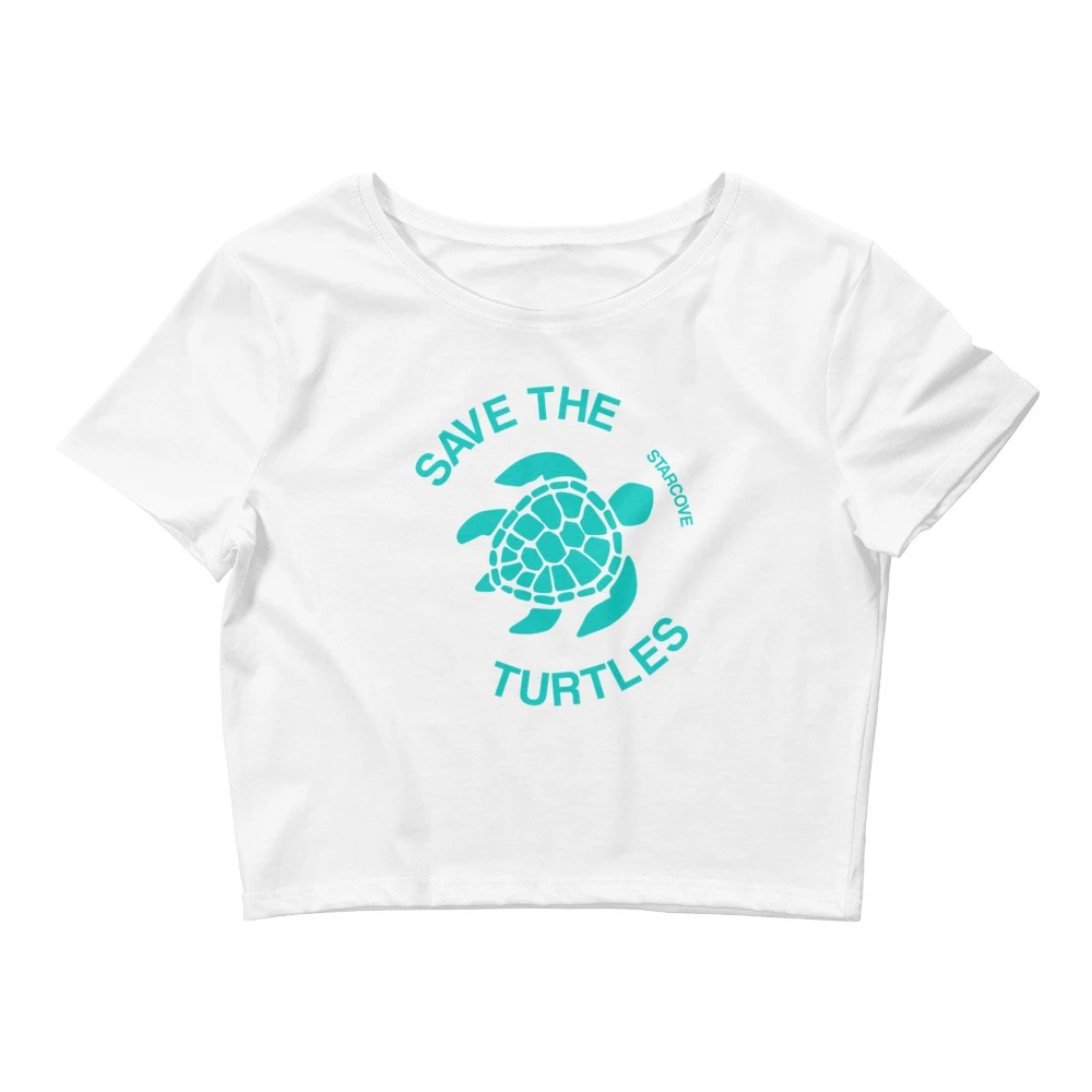 Save The Turtles Crop Top, Vsco Girl 90s Ocean Beach, Women's ...