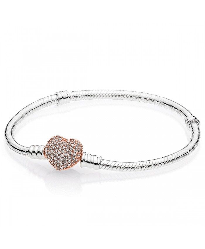 Rose Gold Pave Heart Clasp Bracelet | Bracelet pandora, Bracelet ... Rose Gold Pave Heart Clasp Bracelet | Bracelet pandora, Bracelet ...