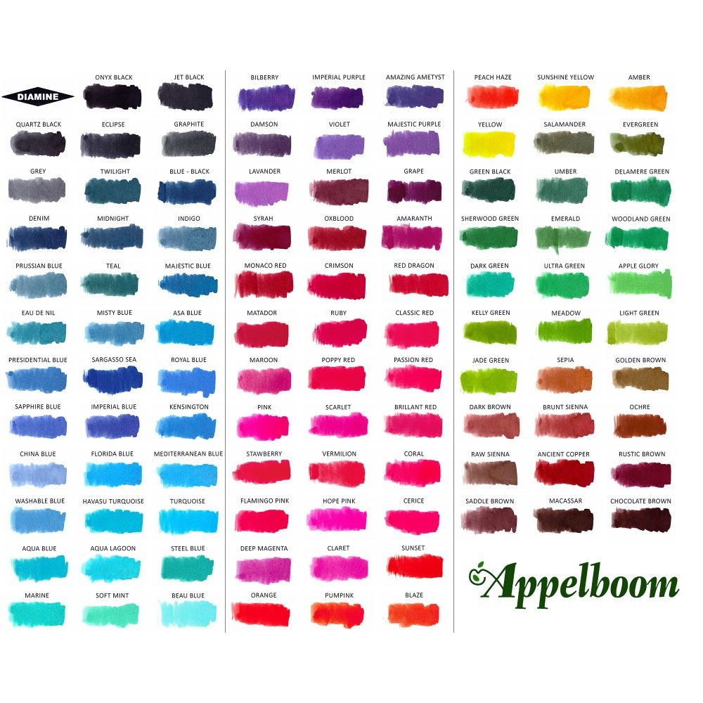 diamine fountain pen ink colours 3 1000x1000 jpg jpeg 图像 le pen color chart