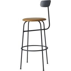 Afteroom Barhocker mit Sitzkissen Leder high schwarz-cognac Menu As