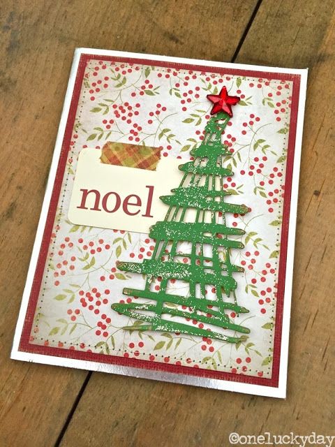 2 White Handmade Christmas Cards 2 Green Sizzix Large and small 4 Christmas Trees