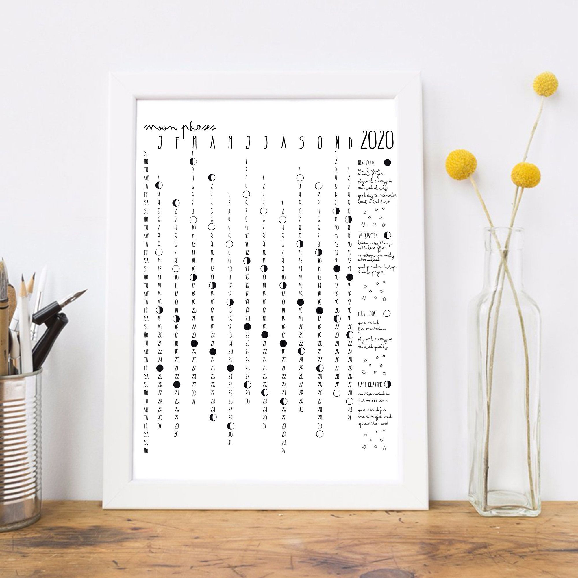 Calendar 2020 Lunar Phases Calendar Moon Calendar Printable Calendar 2020 Lunar Phases Calendar Moon Calendar Printable