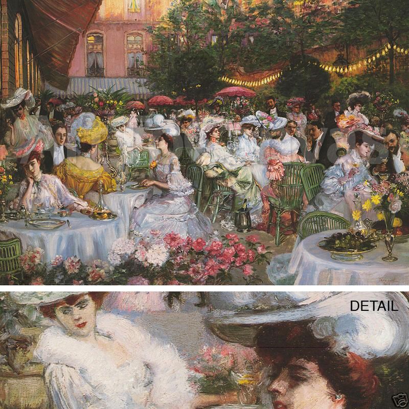 44/"x30/" LE DINER A L/'HOTEL RITZ PARIS 1904 by PIERRE GEORGES JEANNIOT CANVAS