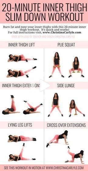 20 Minute Inner Thigh Slim Down #health #fitness