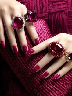Magenta, Girly Jewelry, Unique Jewelry, Fine Jewelry, Nail Polish Sets, Pretty Pins, Tickled Pink, Perfect Nails, Flower Fashion
