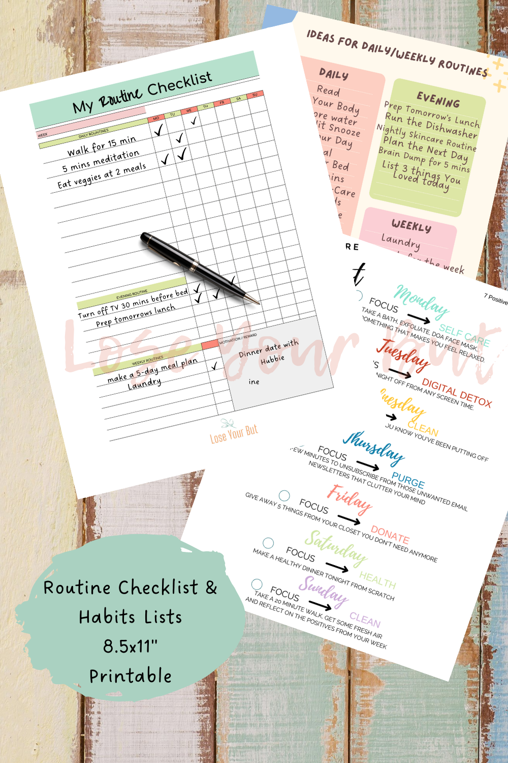 Pintable Daily Checklist Daily Routines Habits Tracker - Etsy in 2022 ...