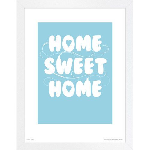 East Urban Home Poster Home Sweet Home in Blau | Wayfair.de