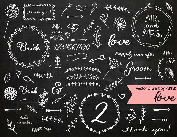 Doodle Chalkboard Wedding Elements by Pepper on @creativemarket Chalkboard Doodles, Chalkboard Designs, Chalkboard Quote Art, Chalkboard Crafts, Chalkboard Easel, Chalkboard Ideas, Chalkboard Wedding, Wedding Signage, Lettering Styles
