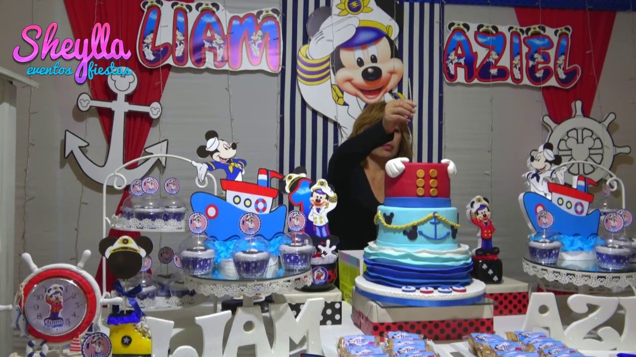 Mickey Marinero Decoración De Cumpleaños Mesa Temática De Dulces Tort Decoración De Fiestas Infantiles Decoraciones De Mickey Mouse Fiesta Infantil Tematica