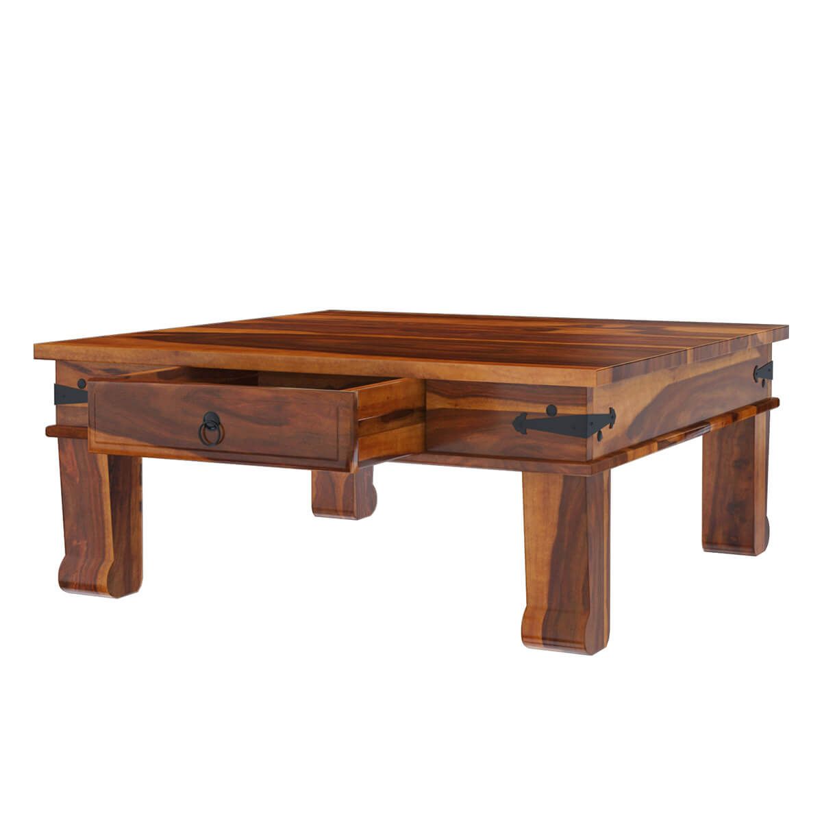 Terrarum Solid Wood Square Drawer Coffee Table Coffee