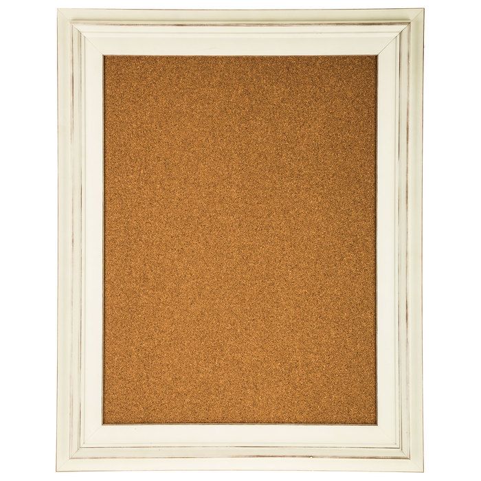 White Framed Corkboard With Wide Moulding Framed Cork Board White