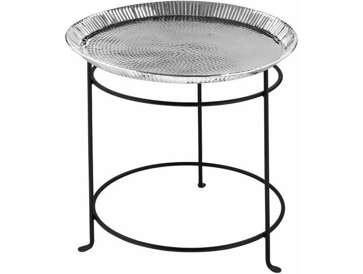Fink Tisch TAVOLA Breite 53,5 cm silberfarben Couchtische rund oval Ti