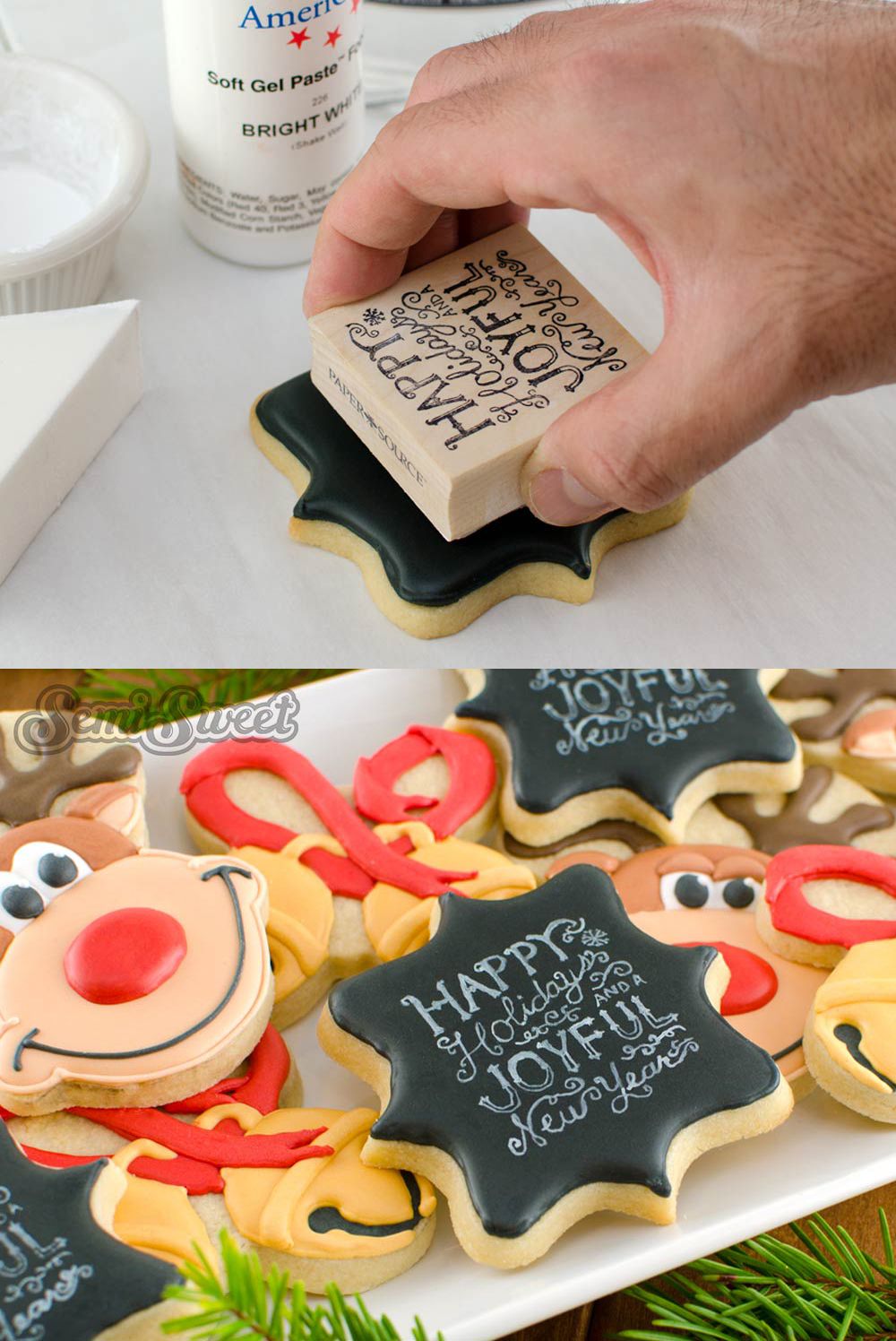 stamped chalkboard art cookies cake cookie decorating