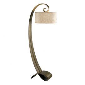 Hand Bent Forged Iron Floor Lamp In Smoked Bronze With A Foot Hand Bent Forged Iron Floor Lamp In