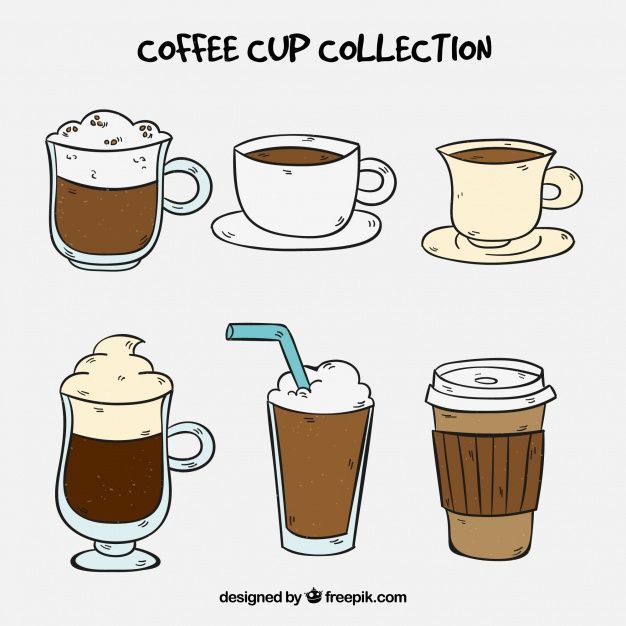 Download Hand drawn coffee cup collection Free Vector #coffeecup ...
